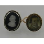 A 19th century yellow gold portrait ring,