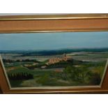 Luce Geas (Contemporary French school), a landscape study, oil on board, signed lower right. H.