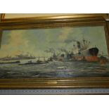 After William Lionel Wyllie (1851-1931), ships on the thames, oil on canvas, with signature. H.