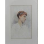 Early 20th century Continental school, a portrait study of a girl, watercolour. H.