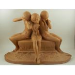 After Ary Jean Leon Bitter (French, 1883-1973), figural sculpture of nudes, earthenware,