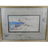 Late 19th / early 20th century Continental school, a North African seascape study, watercolour,