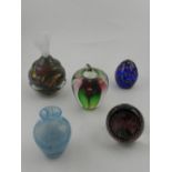 A Patrick Lepage multicoloured glass vase, bears signature to base,