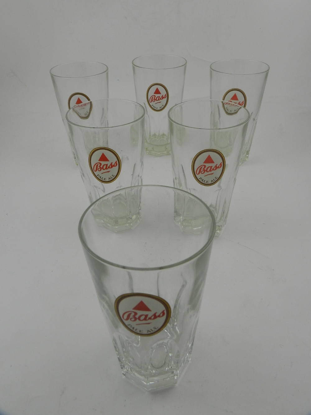 Four schweppes limited soda glass dispensers, together with six drinking glasses. - Image 2 of 2