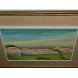 Luce Geas (Contemporary French school), a landscape study, oil on board, signed lower right. H.