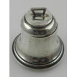 Asprey, London. A silver bell shaped inkwell, having glass liner, hallmarked Birmingham 1912. H.6.