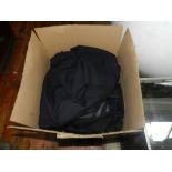 A box of various gentleman's theatrical costumes, to include waistcoats, cloaks, jackets,