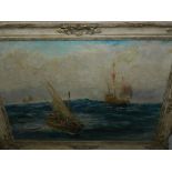 After William Lionel Wyllie (1851-1931), a maritime study of ships at sea, oil on canvas,