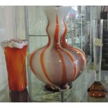 An Art Glass ewer with streaked body,