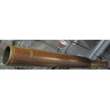 An early 20th century brass two draw 'Rifleman' telescope with a leather outer cover,