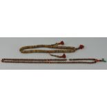 A string of bone Tibetan prayer beads, L.