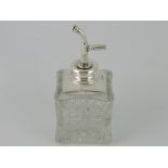 A silver mounted cut glass atomiser scent bottle, London 1901,