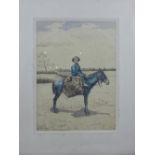 Late 19th / early 20th century Continental school, 'A Boy on a Donkey', watercolour,
