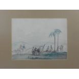 Late 19th / early 20th century Continental school, a study of a North African military scene,