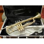 A Boosey & Hawkes trumpet, cased.