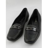 Prada, Milan. A pair of ladies black leather loafers, size 38.