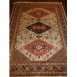 A cream ground Caucasian style carpet,