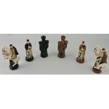 A pottery chess set, modelled in the form of Norman knights.