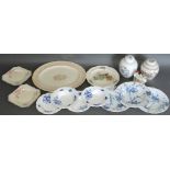 A quantity of ceramics, including four blue and white Royal Albert bowls,