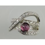 A ruby and diamond set dress ring,