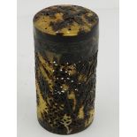 A Chinese cylindrical tortoise shell cricket box,