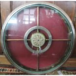 Heavy silver plate on brass and copper cake plinth with glass top and 'limoges' style central