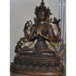 A bronze Buddhist figure of Guan Ling, H. 21cm.