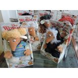 A collection of six 'First Love' plush Womble characters, including Uncle Bulgaria, Tomsk, Bungo,