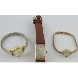 A Longines style gentlemen's wristwatch in 9ct gold case,