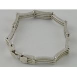 A white metal gate-link bracelet, 0.6ozt.