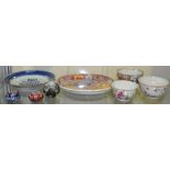 A collection of Chinese ceramics including: 18th century Mandrin oval patterned tray,