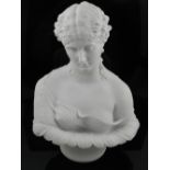 A Parian-ware style bust of a Classical female.