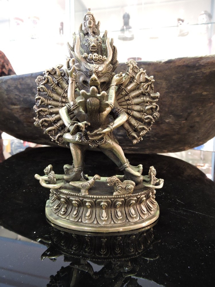 A Tibetan bronze figure of Yamantaka, H.