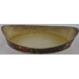 A Regency style oval silverplated and faux tortoiseshell bowl with gadroon border,