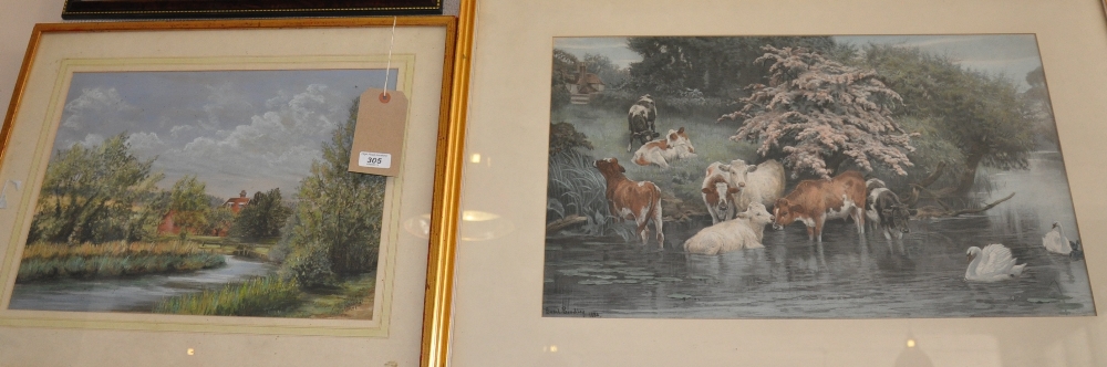 Jo Pearce East Solley Farm pastel, signed and dated 1981 lower right, 33 x 45cm,