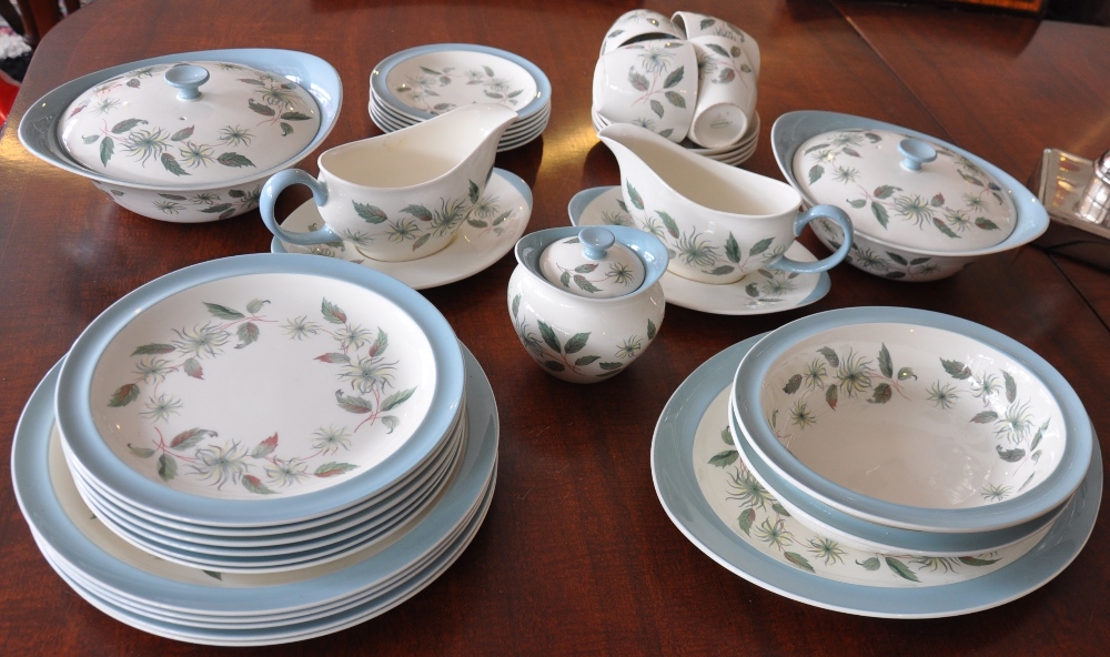 A Wedgwood Penshurst pattern dinner service for six place settings with some absent pieces.