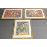 A pair of contemporary decorative prints, of leaf design, 33 x 49cm,