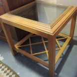 A pair of late 20th beech side tables,