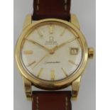 A 1970s gold plated Omega Seamaster wristwatch, later strap.