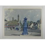 Stanley Orchart (British, 1920-2005), 'A town square scene, watercolour, signed lower left. H.