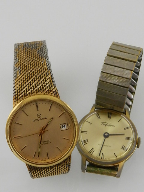 A gents Trafalgar automatic wristwatch, together with a Rodania automated wristwatch.