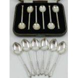 A set of six silver teaspoons, hallmarked Sheffield,