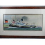 A. H. White (20th century British School), maritime study of a ferry boat, gouache, signed lower