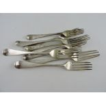 A set of four George III silver dinner forks, London 1791, by William Sumner,