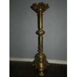 An 18th century Italian style cast and polished brass pricket candlestick. H.