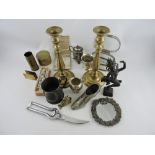 A small quantity of metalware, including a French white metal beaker,