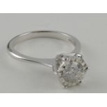 A diamond solitaire ring, the stone approx. 0.