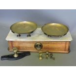 A set of laboratory balance scales,