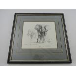 After David Shephard,  "The Ivory is Theirs" black and white print, signed in pencil lower right,