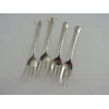 A set of four silver cake forks, Sheffield 1939 by Edward and Sons, 2.9ozt.